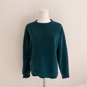 Dark Green Solid Crewneck